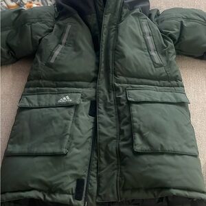 Adidas Kids Dark Green Puffer Jacket